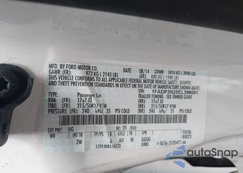 2014 Ford Focus Titanium из США, поврежденный, VIN 1FADP3N25EL396091